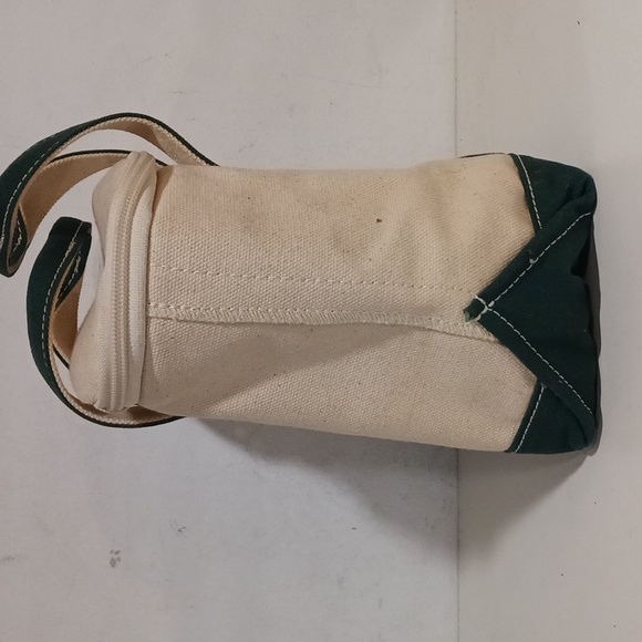L.L .Bean Insulated Bag cream and green - Picture 2 of 12